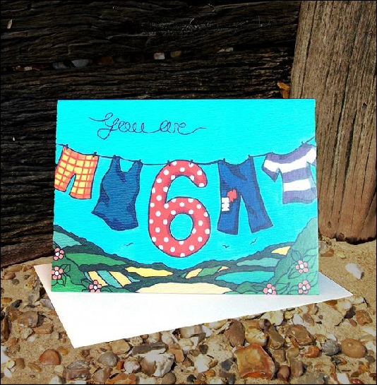 Olivia Goddard Designs - The Simply Country Range - 6th Birthday Washing Line