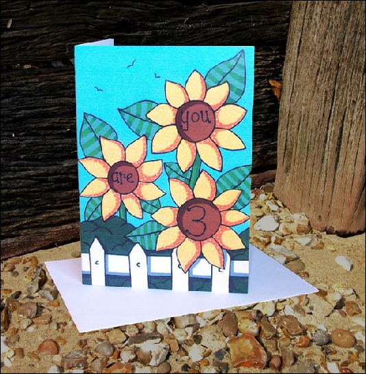 Olivia Goddard Designs - The Simply Country Range - 3rd Birthday Sunflower